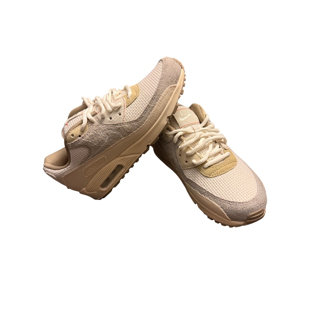 New Nike Men's Air Max 90 Size 7 Sail Light Bone Orange Sneakers No Box - Picture 4 of 11